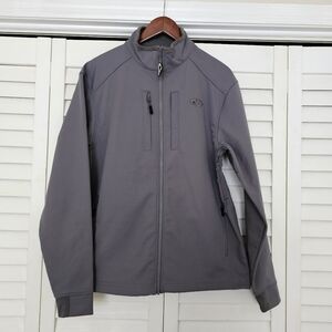 Drake Windproof Soft Shell Jacket Size M Gray Mid Weight Water Resistant